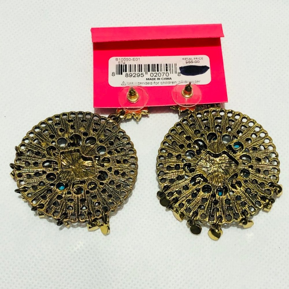 Betsey Johnson Bohemian Turquoise Earrings NWT - Picture 4 of 5